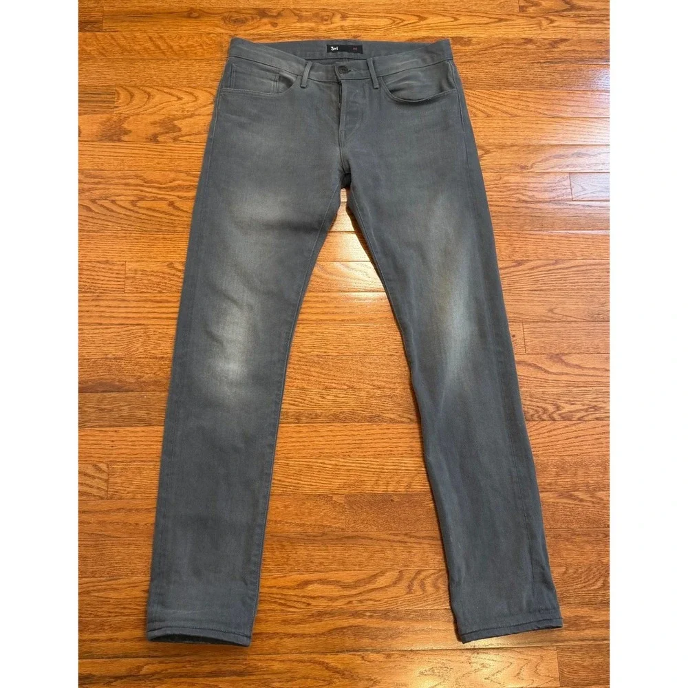 3x1 NYC M5 Selvedge Denim Jeans Mens 31x32 Tin Gray Slim Straight Made in USA
